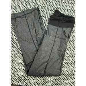 Lucy Women's Gray Heathered Yoga Pants Black Waistband Small Breathable Stretch